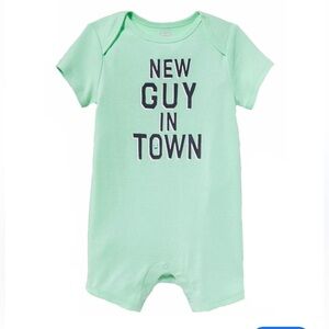 🍊5/$25 Old Navy Light Teal Baby Shorts Romper size 0-3m